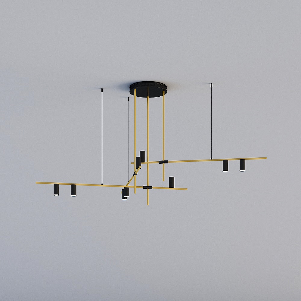D596-9 black Landy lighting Nordic lighting living room chandelier headlights after the modern industrial wind designer lights minimal light luxury creative line lights