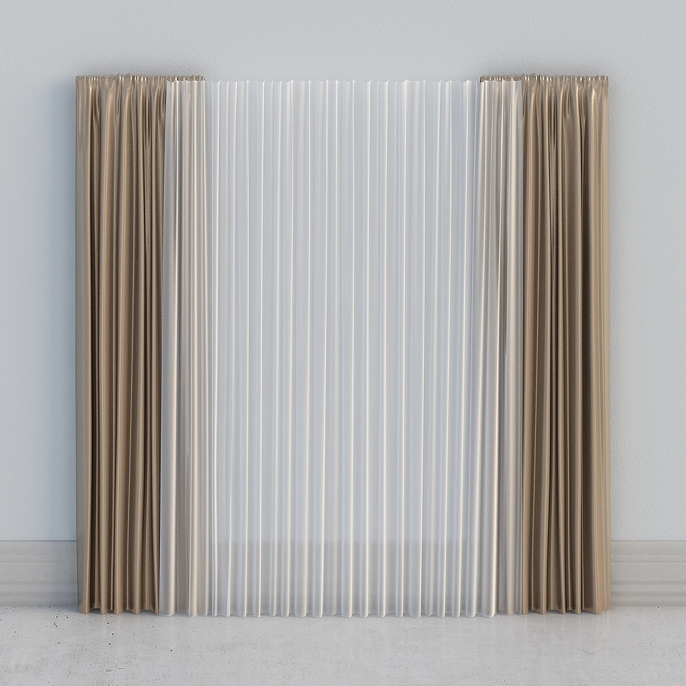 Low Poly Curtain 3D model for Modern Interior Design