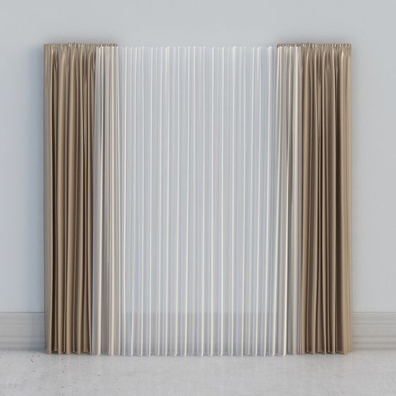 Low Poly Curtain 3D model for Modern Interior Design