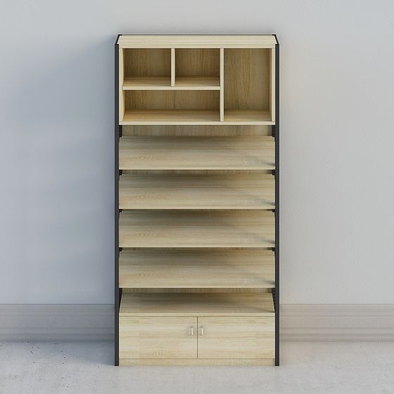Modern Minimalist 3D Bookshelf Model