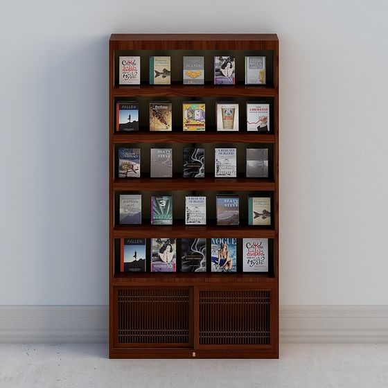 Stylish Low-Poly Bookshelf 3D model