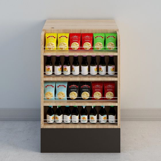 Elegant Low-Poly Display Cabinet 3D model