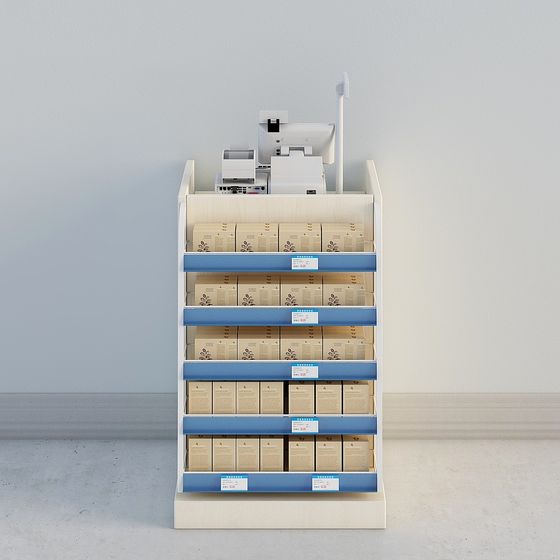 Modern Low-Polygon Cashier Desk 3D model