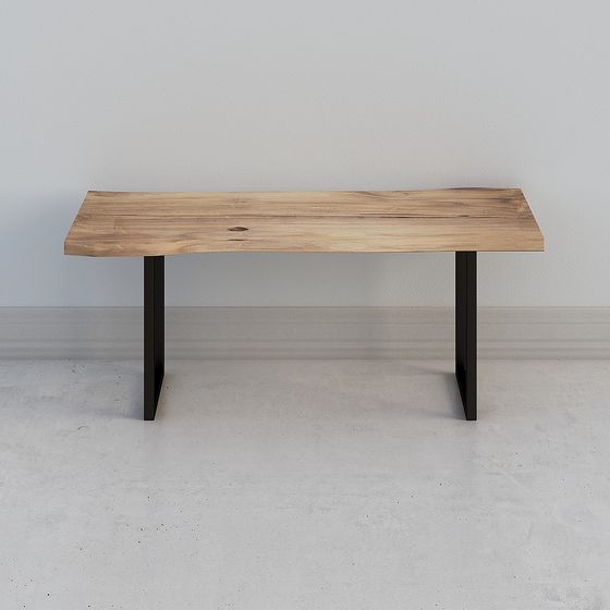 Industrial Long Table 3D model for Modern Design