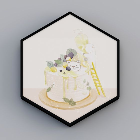 Charming Sweet Bear Cake 3D model