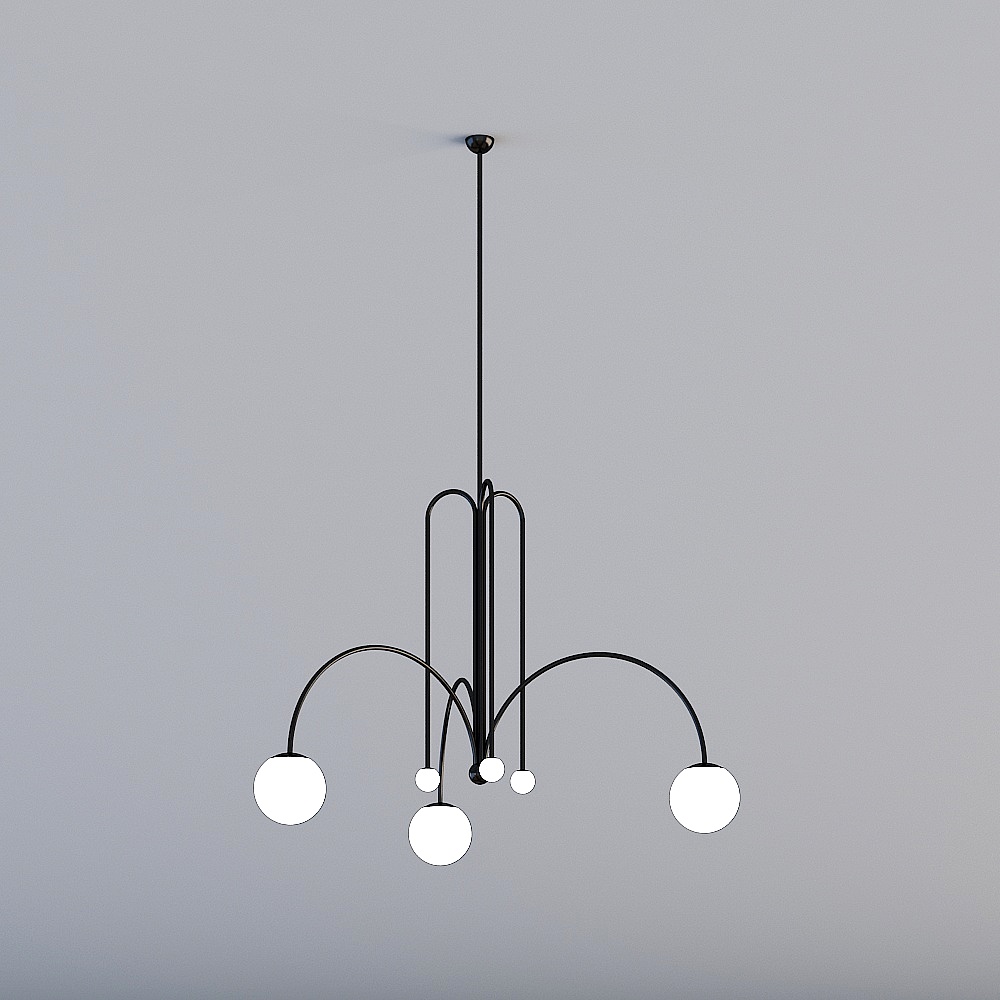 XG-9283 black has want to light simple modern living room chandelier Nordic minimalist ins bedroom study lamp art coffee shop clothes shop chandelier