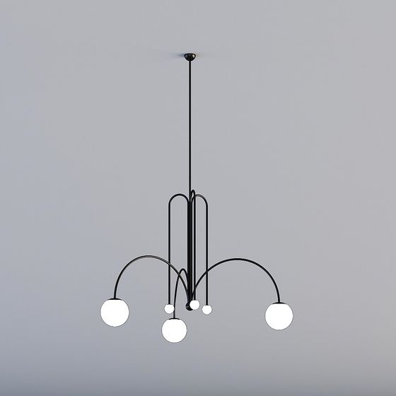 Modern Minimalist Chandelier 3D model