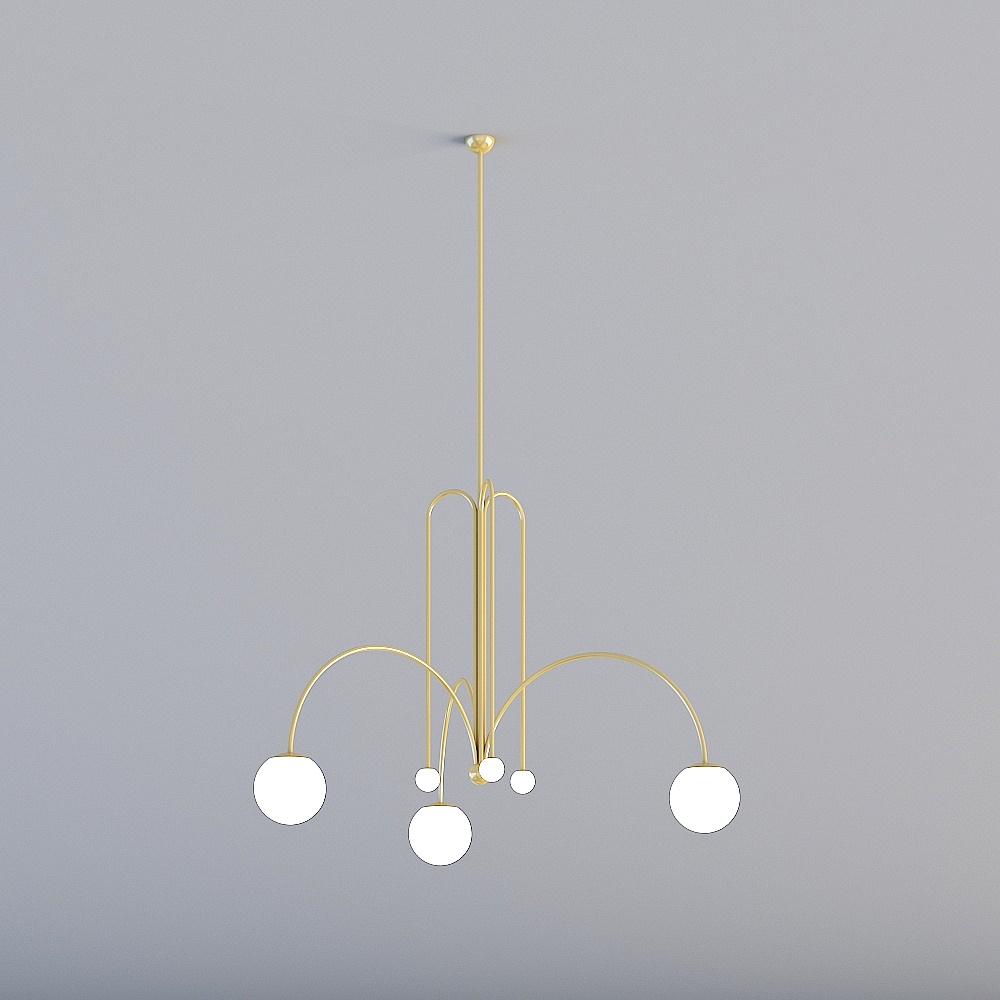 XG-9283 gold has want to light simple modern living room chandelier Nordic minimalist ins bedroom study lamp art coffee shop costume shop chandelier