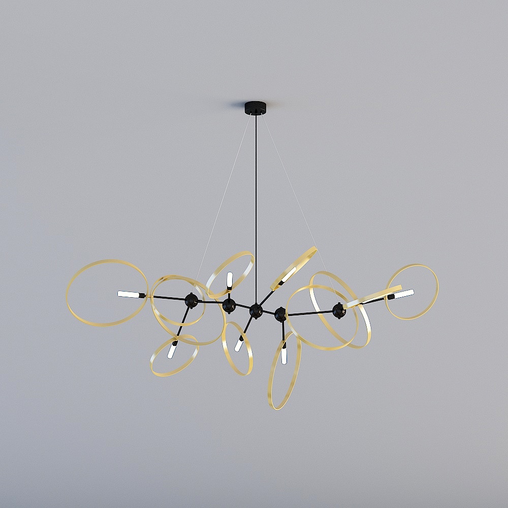 Futuristic Low-Polygon Pendant Light 3D model