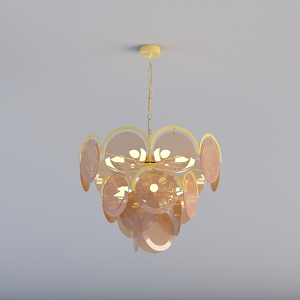 Elegant Low-Polygon Chandelier 3D model