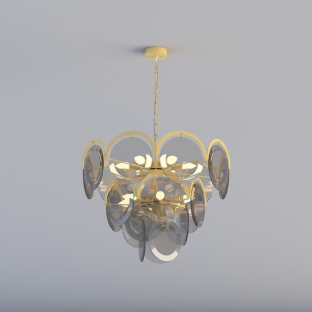 Elegant Low-Poly Chandelier 3D model