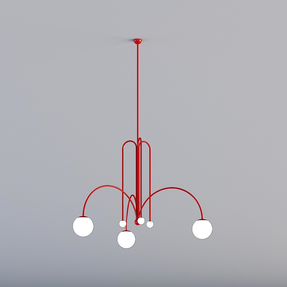 XG-9283 red has want to light simple modern living room chandelier Nordic minimalist ins bedroom study lamp art coffee shop costume shop chandelier