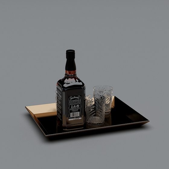 Stylish Whiskey Set 3D model for Creative Projects