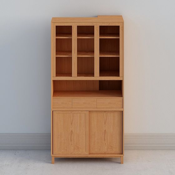 Elegant Wooden Bookshelf 3D model