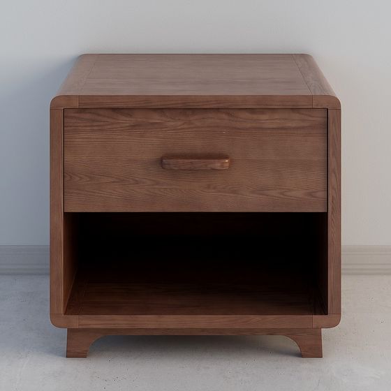 Elegant Low-Poly Bedside Table 3D model for Modern Interiors