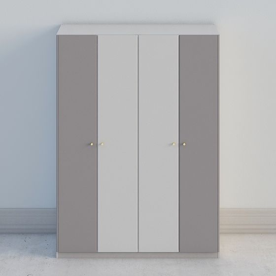 Modern Low-Poly Wardrobe 3D model