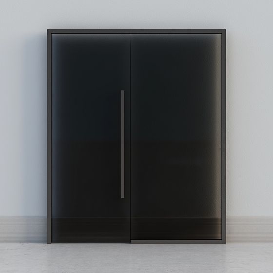 Puerta doble de cristal oscuro minimalista