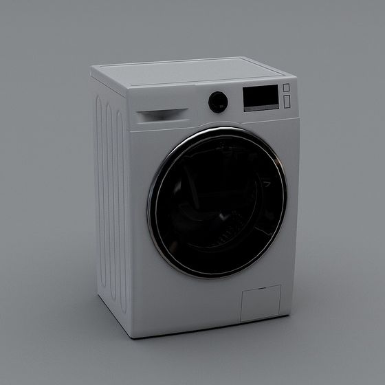Sleek Low-Poly Washing Machine 3D model