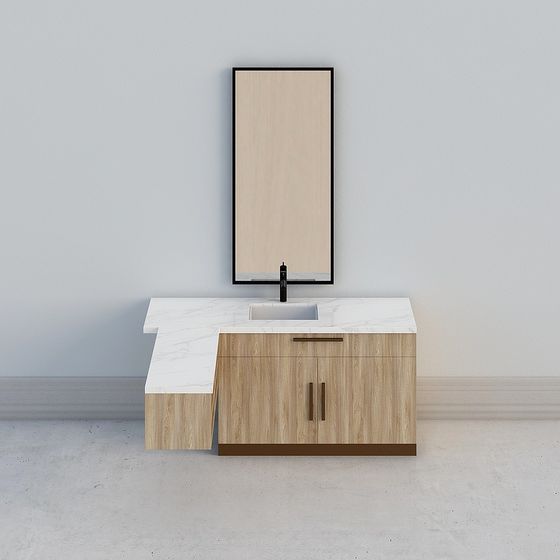 Modern Minimalist Bathroom Vanity 3D model