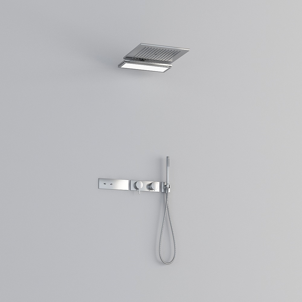 Sleek Minimalist Shower System 3D model