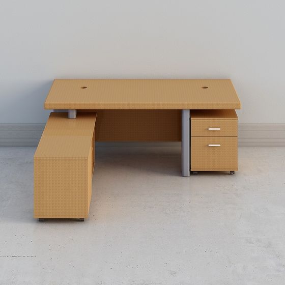 L-Shaped Office Desk 3D model