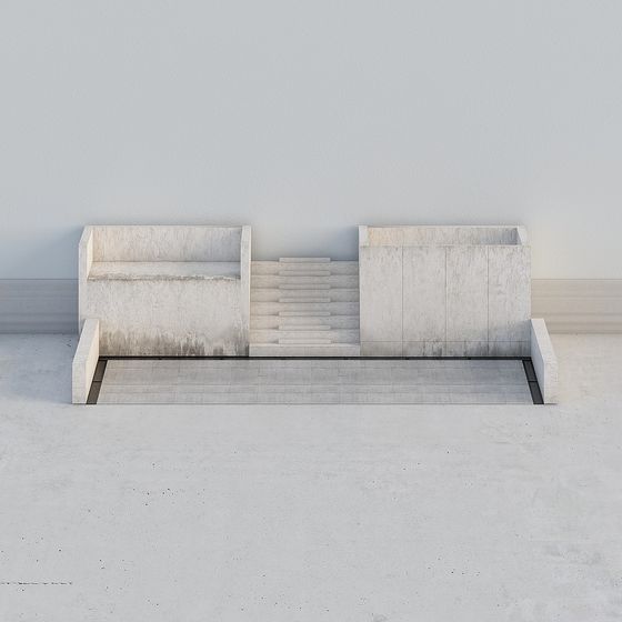 Urban Staircase Low-Poly 3D model for Modern Projects