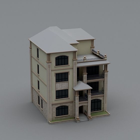 Elegant Modern Residential 3D Model