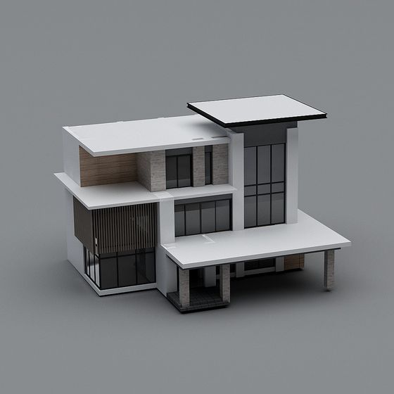 Unique Low-Polygon Modern Building 3D model