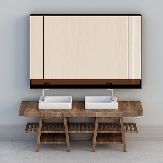 Modern Minimalist Bathroom Cabinet 3D model