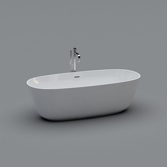 Luxurious Modern White and Black Bathtub 3D Model