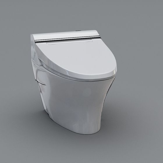 Sleek Smart Toilet 3D model for Modern Interiors