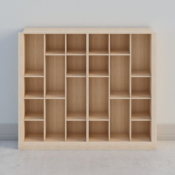 Modern Minimalist Low-Poly Bookshelf 3D model