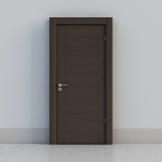 Elegant Low-Poly Wooden Door 3D model