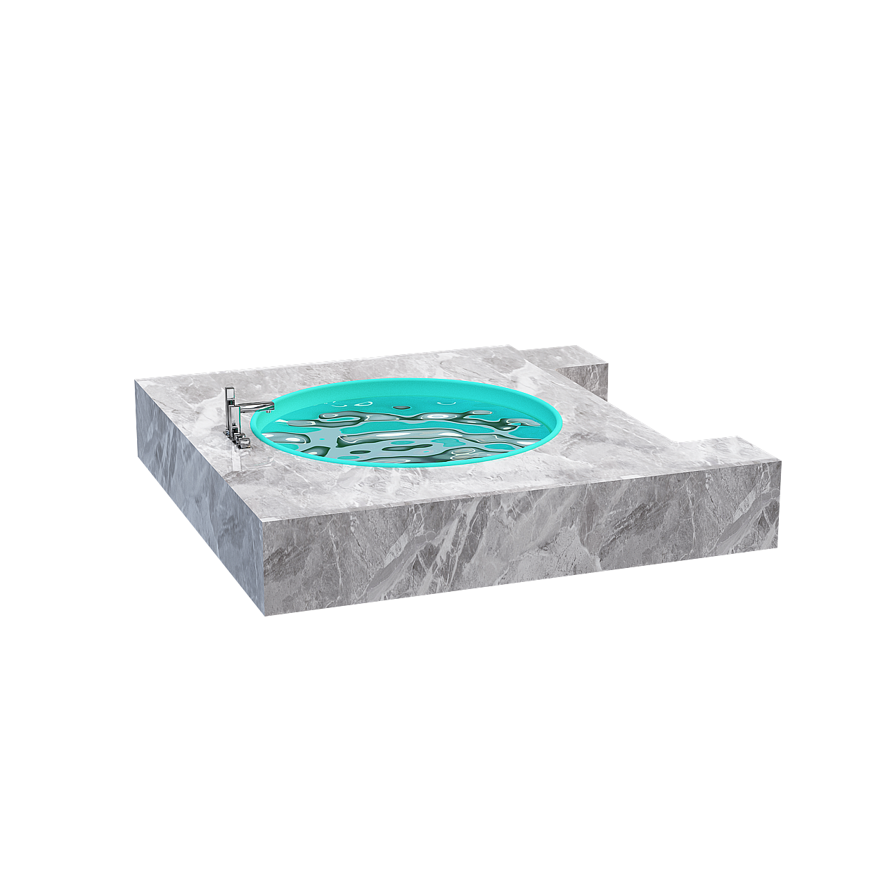 Elegant Marble Sink 3D Model – Realistic Marble Texture