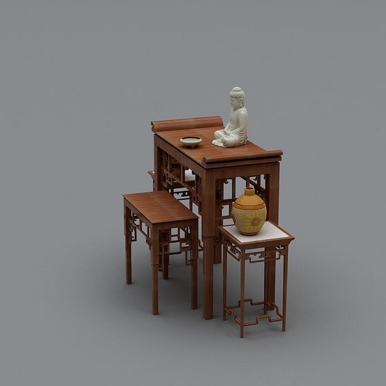 Tranquil Eastern Tea Room 3D model