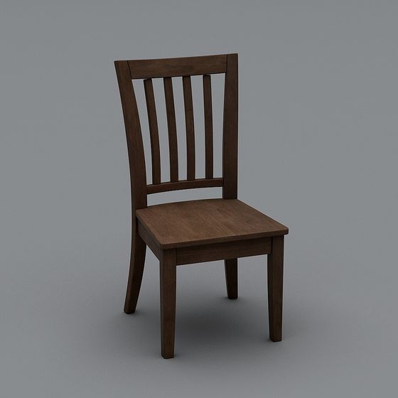 Minimalist Scandinavian Wooden Chair 3D model