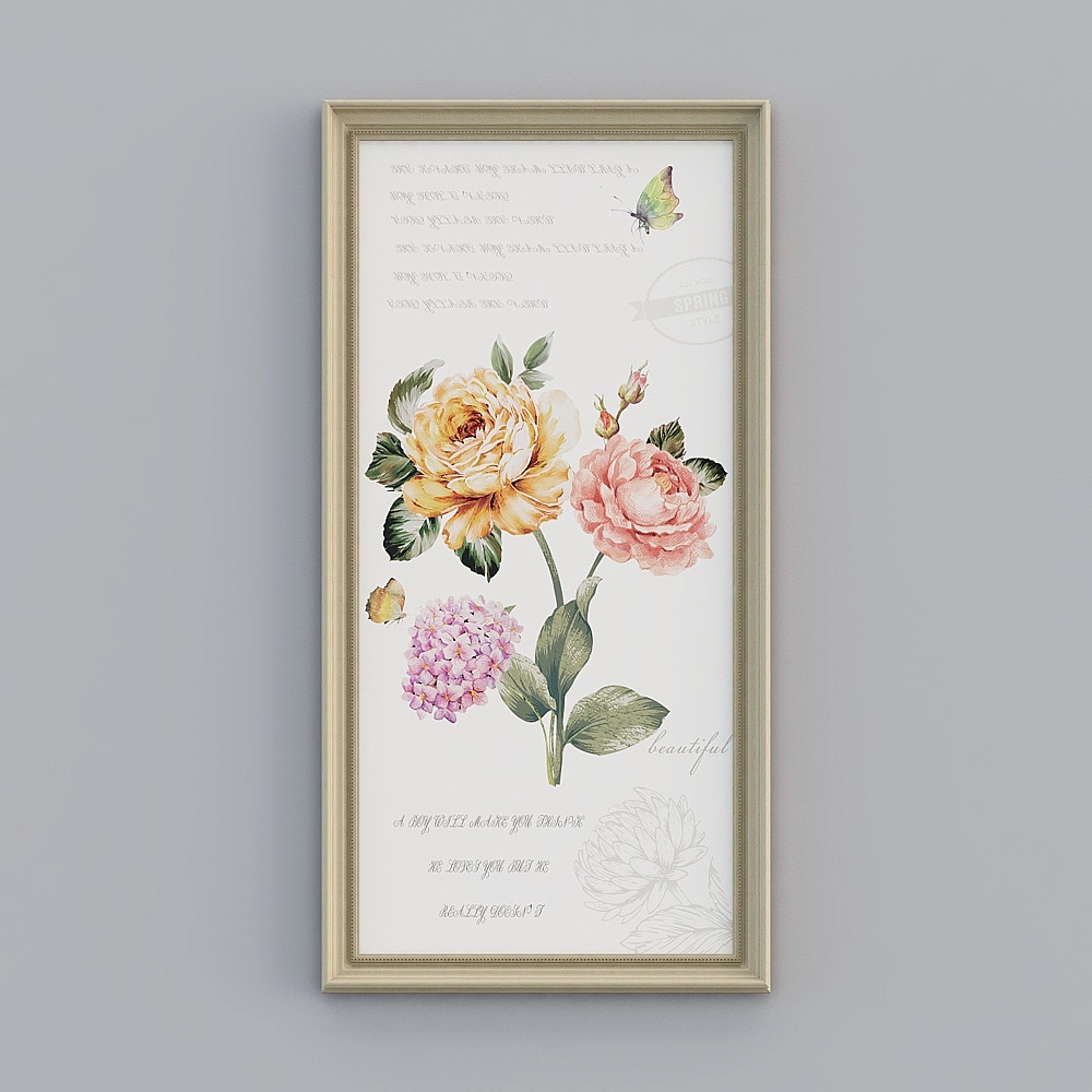 Dreamy Floral Artwork 3D model