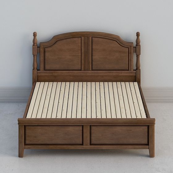 Vintage Bed 3D model with Classic Design