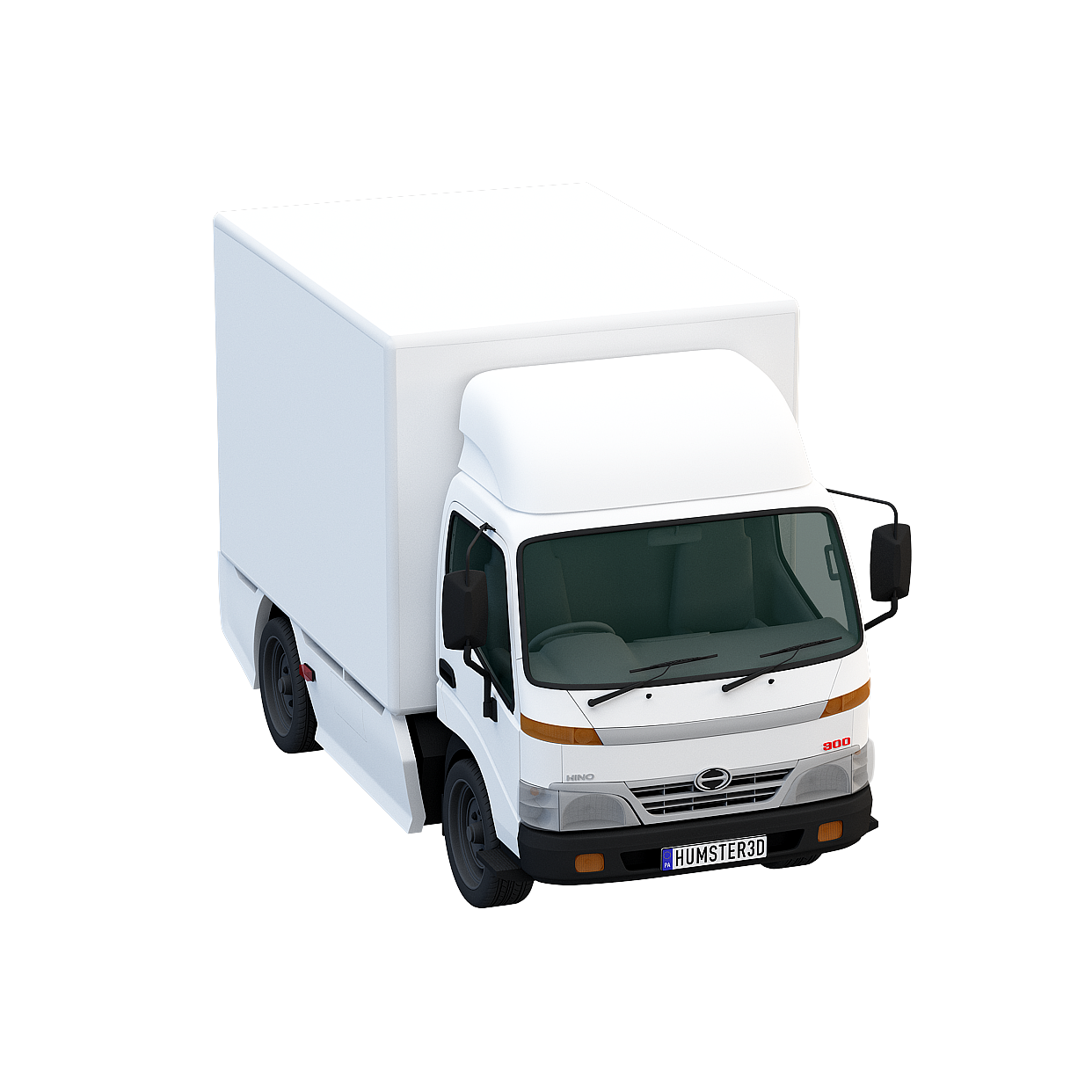 Realistic White Truck 3D Model – Detailed Low-Poly Vehicle