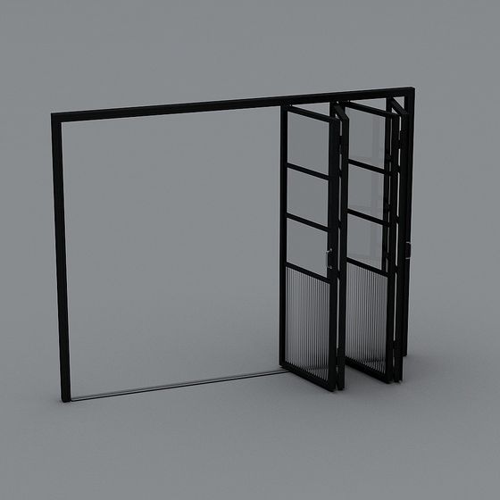 Low-Poly High-Detail Glass Door 3D model