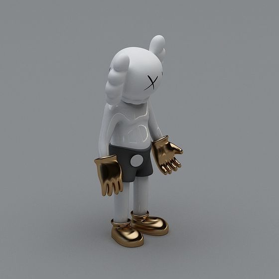 Kaws 3D Model - Unique Low-Poly Design