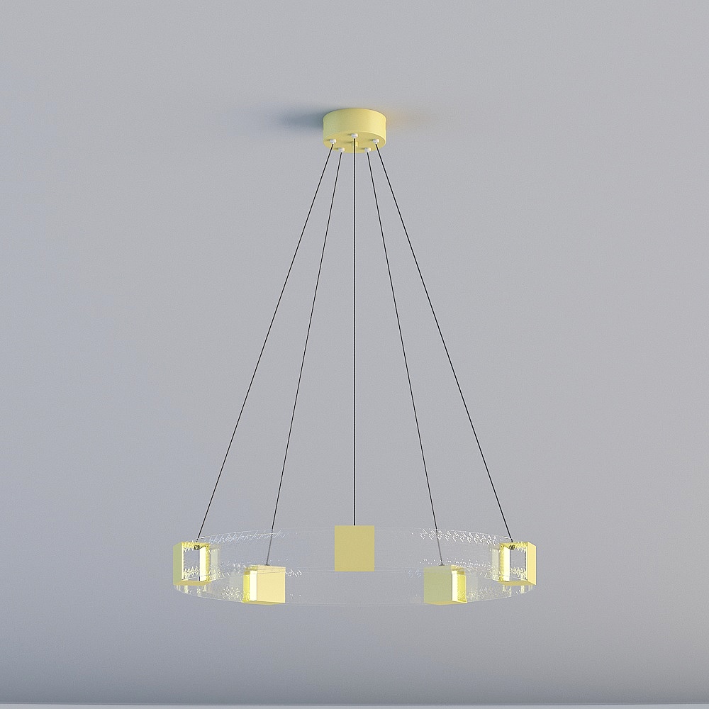Elegant Low-Poly Chandelier 3D model