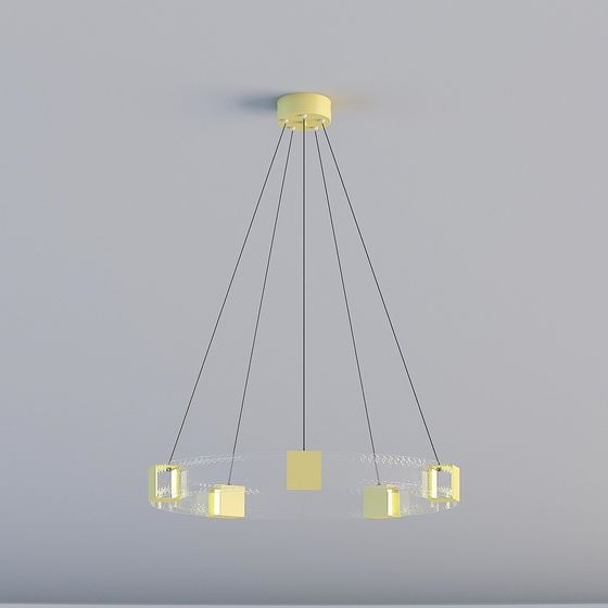 Elegant Low-Poly Chandelier 3D model