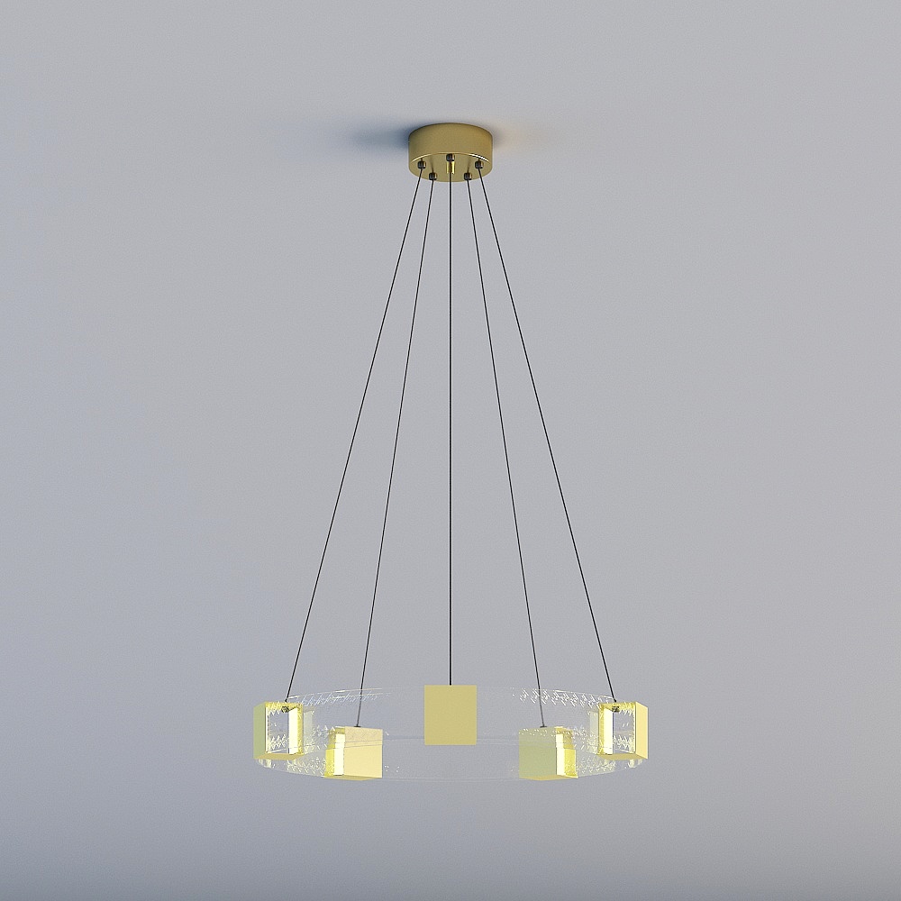 YX-D9017-4-Single-storey has want to light up after the modern light luxury chandelier all-copper living room high-end atmospheric creative designer simple restaurant lights