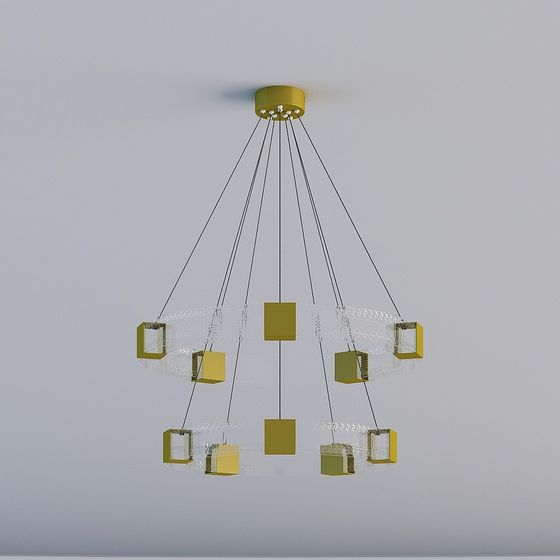 Elegant Low-Poly Chandelier 3D model
