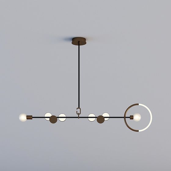 Elegant Low-Polygon Chandelier 3D Model