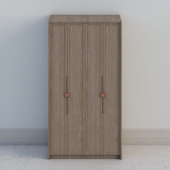 Stylish Minimalist Wardrobe 3D model for Modern Design