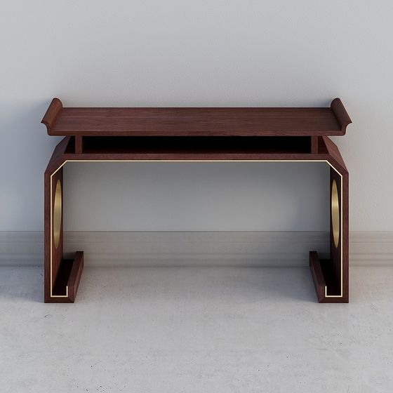 Elegant Low-Poly Wooden Side Table 3D model