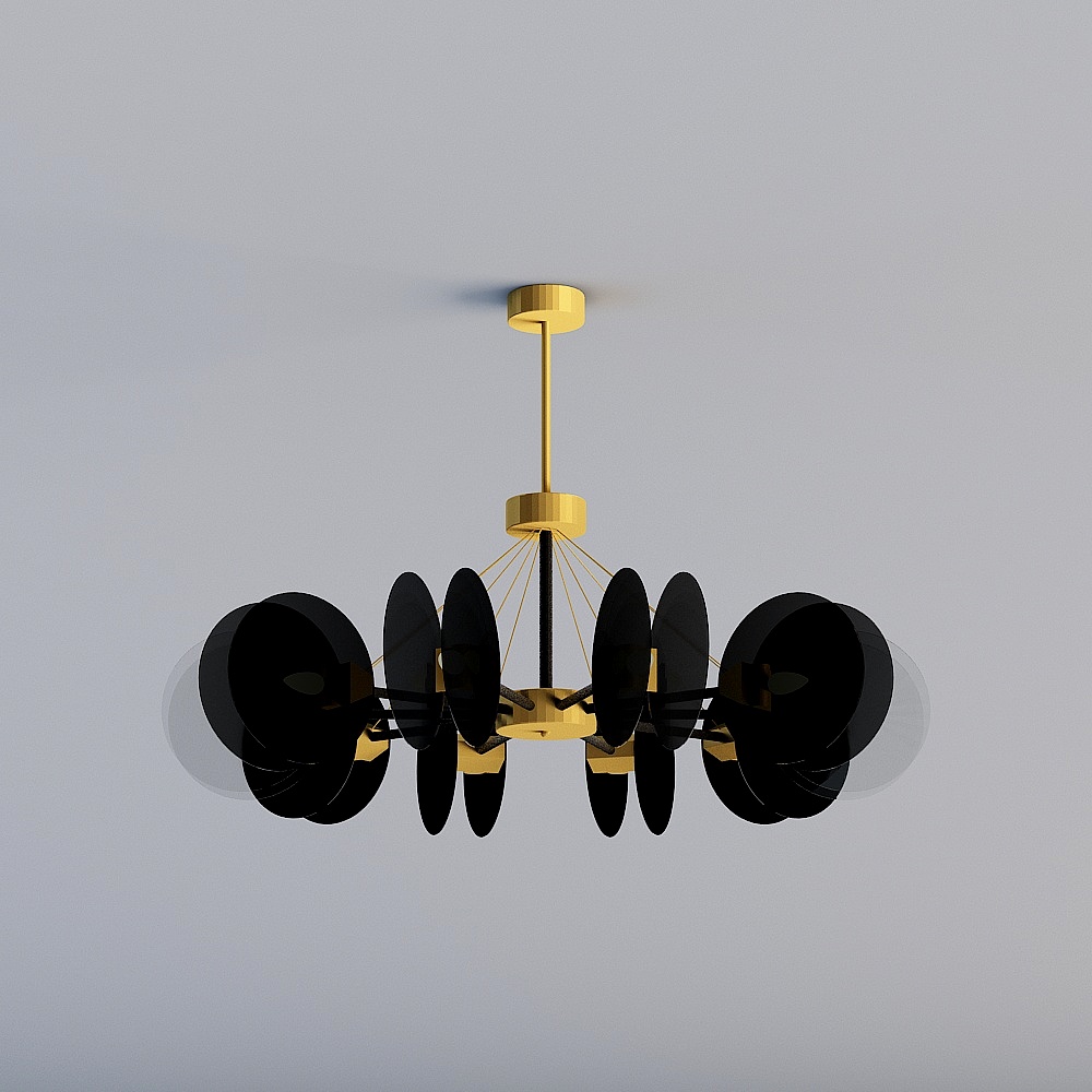 D205-10-Smoke Grey Landy Lighting After Modern Living Room Chandelier Designer Hong Kong Duplex House Hall Glass Lighting Simple Dining Room Light Light