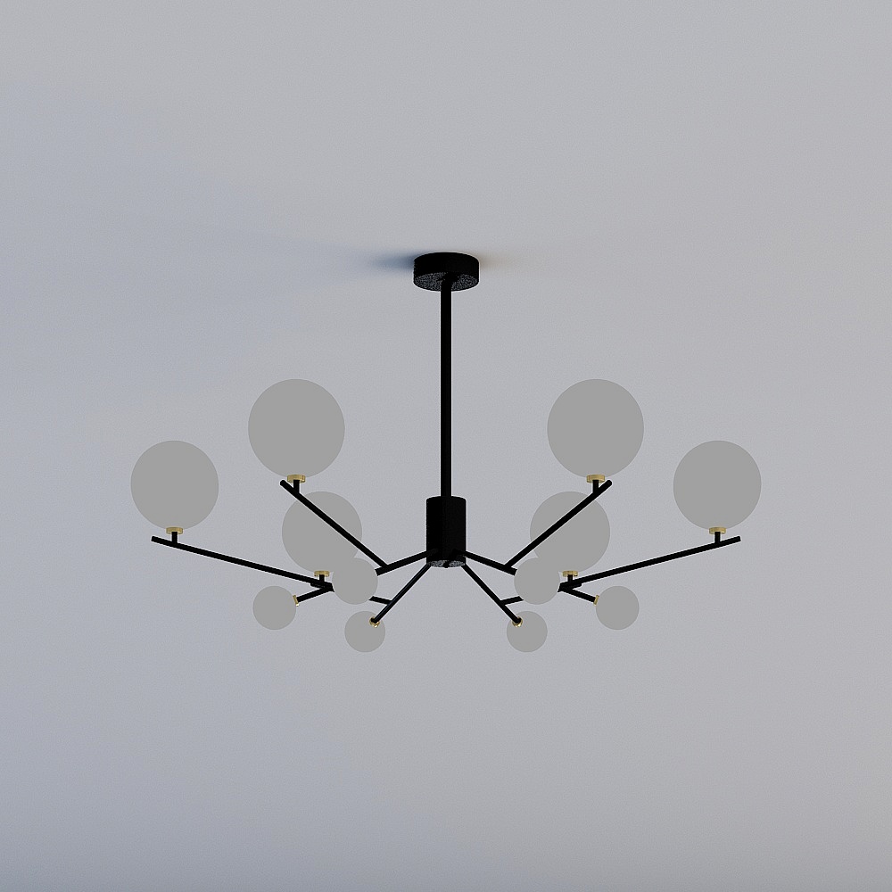 D271-12 Head Landy lighting simple atmospheric living room chandelier creative modern personality study bedroom lamp new Nordic style hall chandelier